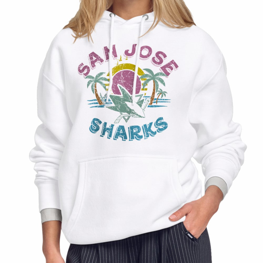 San Jose Sharks Starter Women's Tonal Beach Hoodie White