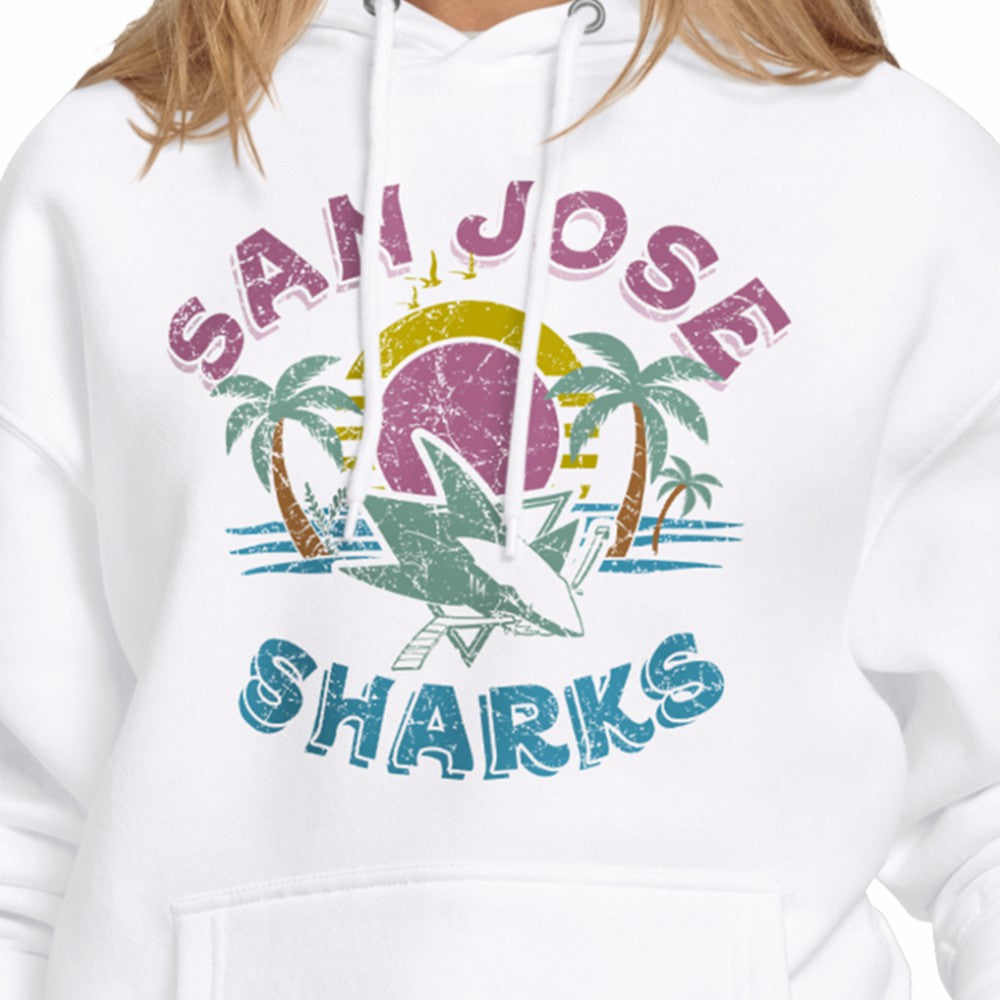 San Jose Sharks Starter Women's Tonal Beach Hoodie White