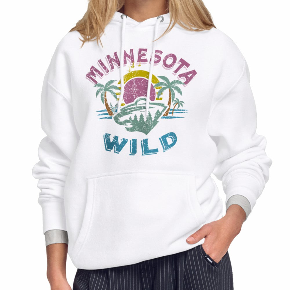 Minnesota Wild Starter Women's Tonal Beach Hoodie White