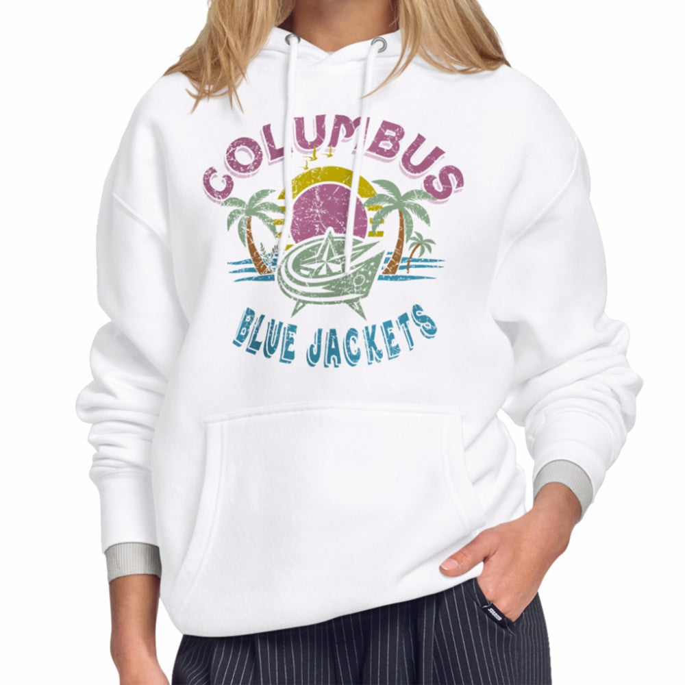 Columbus Blue Jackets Starter Women's Tonal Beach Hoodie White