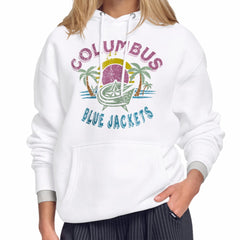Columbus Blue Jackets Starter Women's Tonal Beach Hoodie White