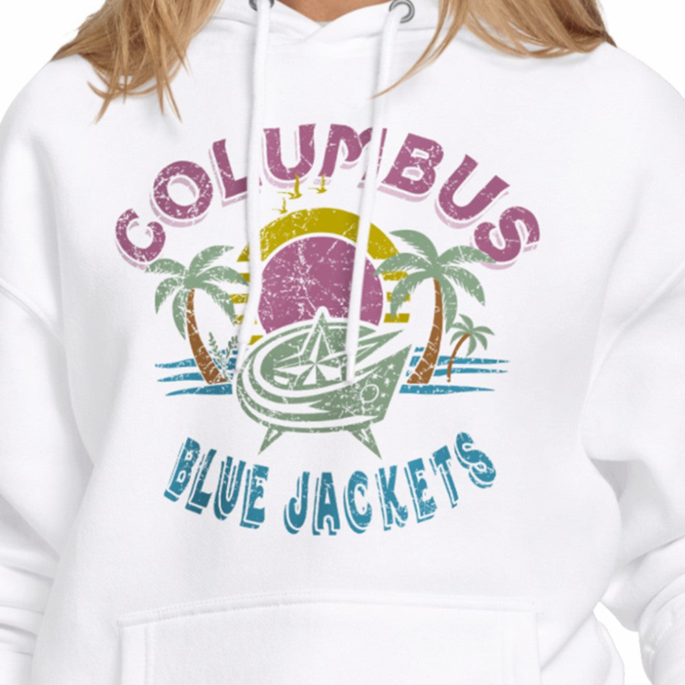 Columbus Blue Jackets Starter Women's Tonal Beach Hoodie White