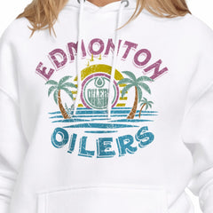 Edmonton Oilers Starter Women's Tonal Beach Hoodie White