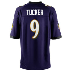 Justin Tucker Baltimore Ravens Youth Game Jersey - Purple