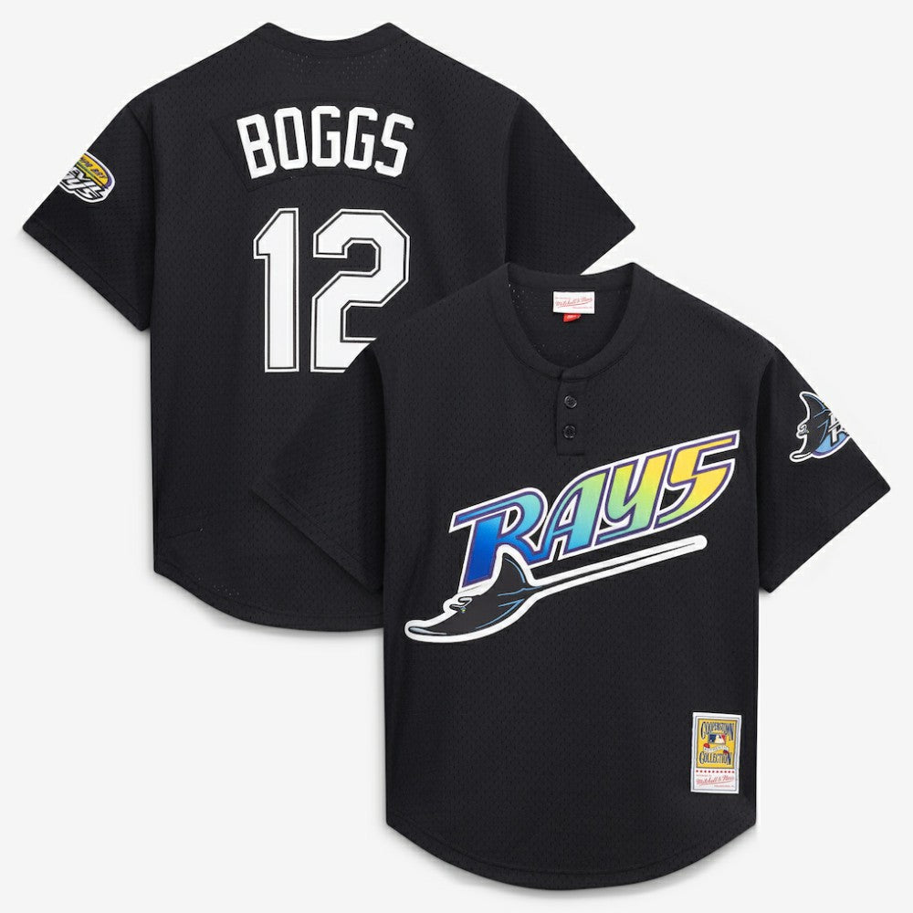 Wade Boggs Tampa Bay Rays Authentic Batting Practice Jersey Black | Mitchell & Ness