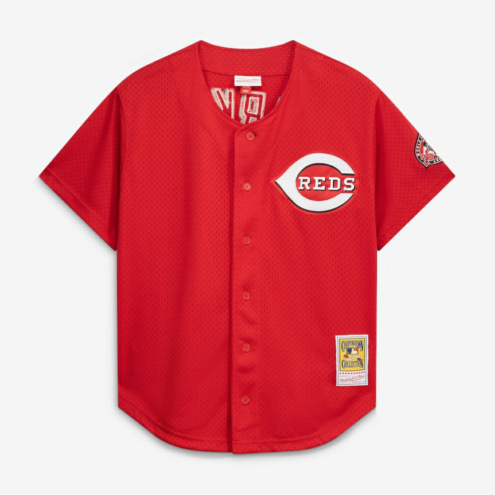 Barry Larkin Cincinnati Reds Throwback Cooperstown Mesh Batting Practice Jersey Red | Mitchell & Ness