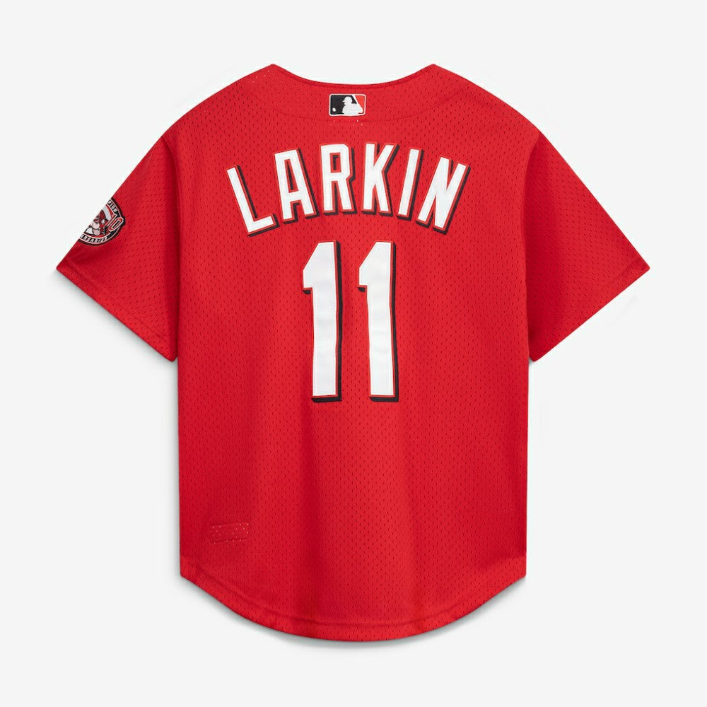 Barry Larkin Cincinnati Reds Throwback Cooperstown Mesh Batting Practice Jersey Red | Mitchell & Ness