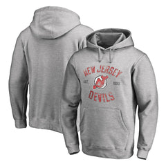 New Jersey Devils Heritage Pullover Hoodie Ash