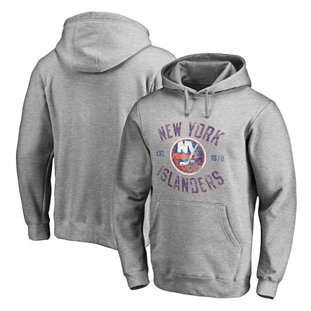 New York Islanders Heritage Pullover Hoodie Ash