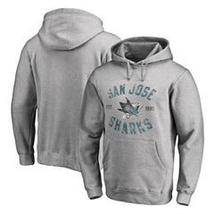 San Jose Sharks Heritage Pullover Hoodie Ash