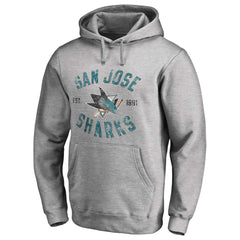 San Jose Sharks Heritage Pullover Hoodie Ash