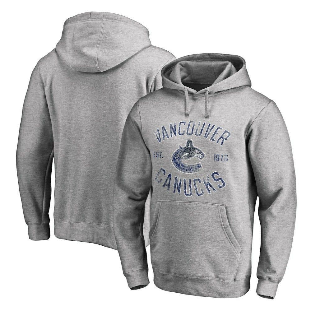 Vancouver Canucks Heritage Pullover Hoodie Ash