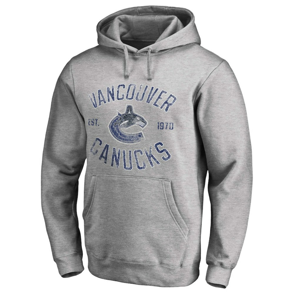 Vancouver Canucks Heritage Pullover Hoodie Ash