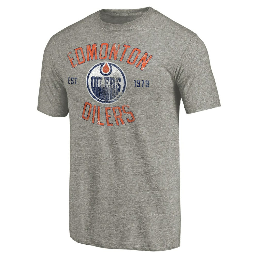 Edmonton Oilers Heritage Tri-Blend T-Shirt Ash