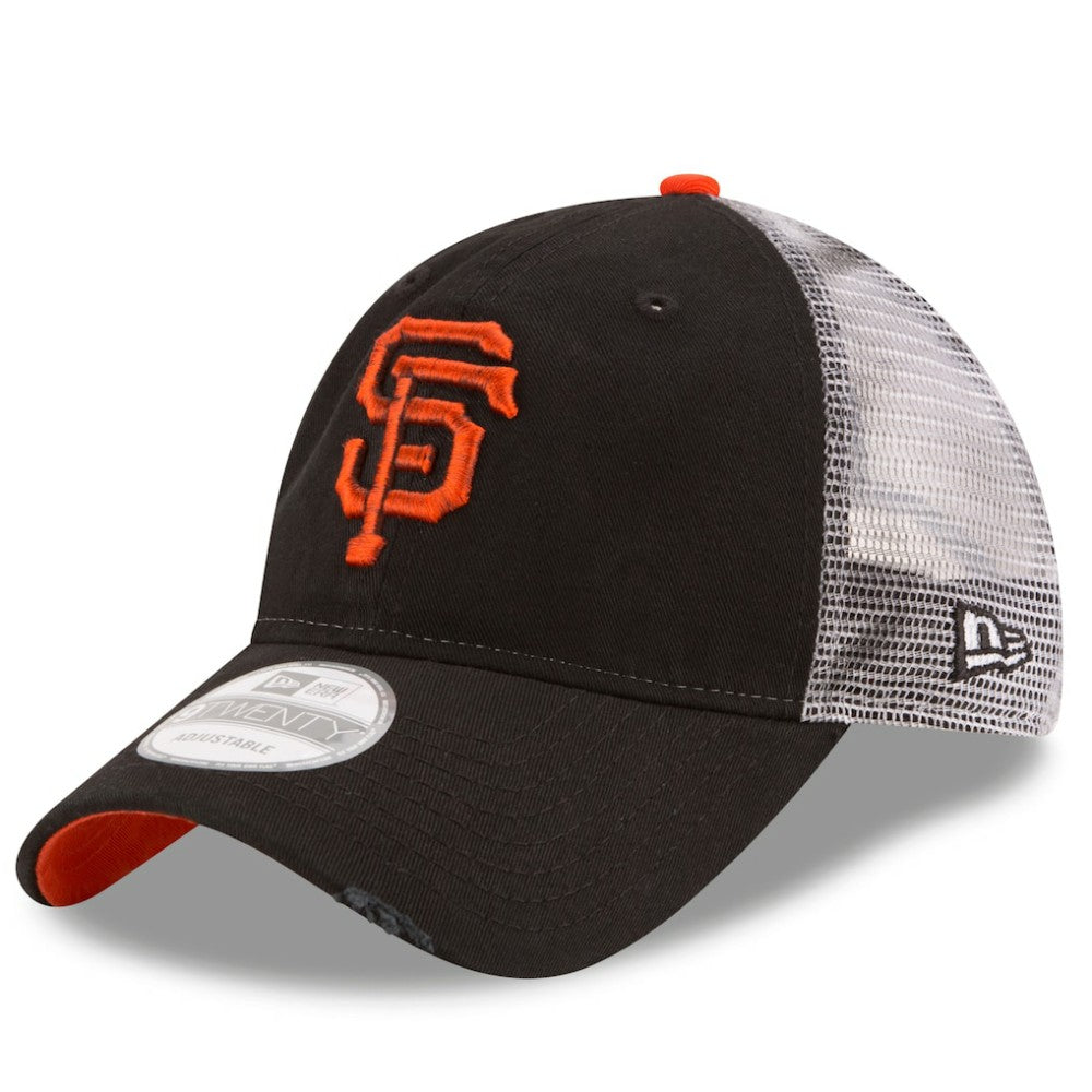 San Francisco Giants Team Rustic 9TWENTY Trucker Adjustable Hat Black | New Era