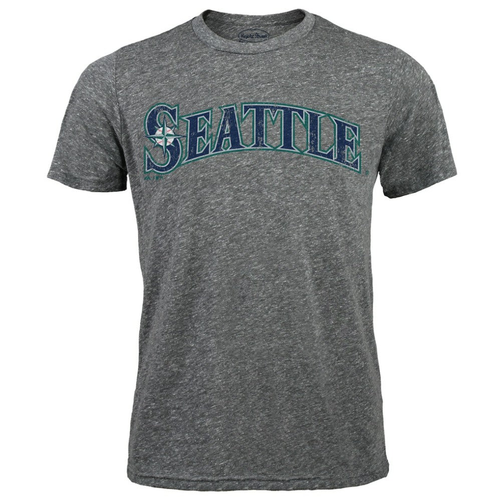 Hisashi Iwakuma Seattle Mariners Majestic Threads Premium Tri-Blend Name & Number T-Shirt Gray