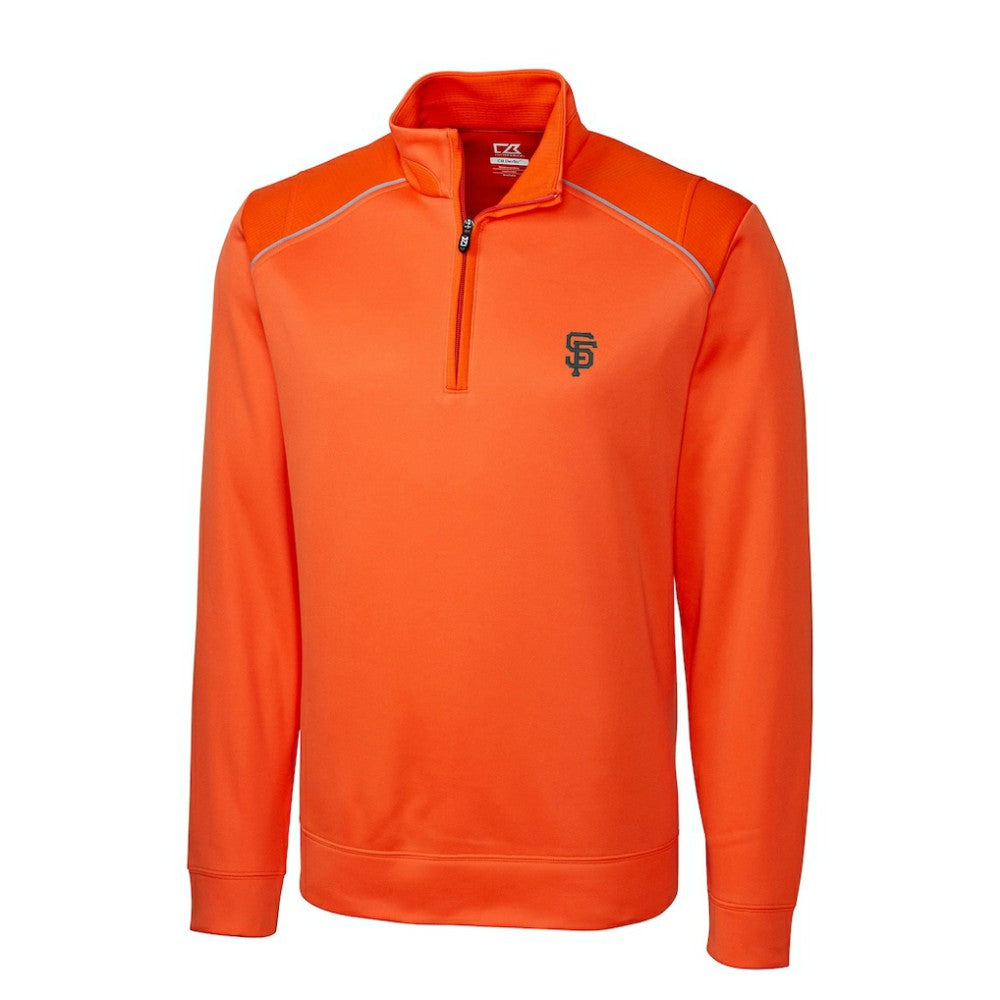San Francisco Giants Cutter & Buck Ridge WeatherTec Half-Zip Pullover Jacket Orange