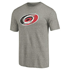 Carolina Hurricanes Distressed Team Logo Tri-Blend T-Shirt Ash
