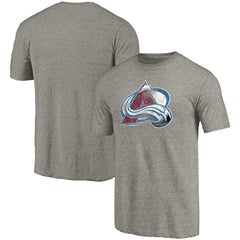 Colorado Avalanche Distressed Team Logo Tri-Blend T-Shirt Ash