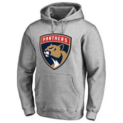 Florida Panthers Primary Team Logo Fleece Fitted Pullover Hoodie Heather Gray
