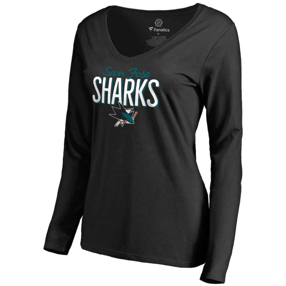 San Jose Sharks Women's Nostalgia Long Sleeve T-Shirt Black