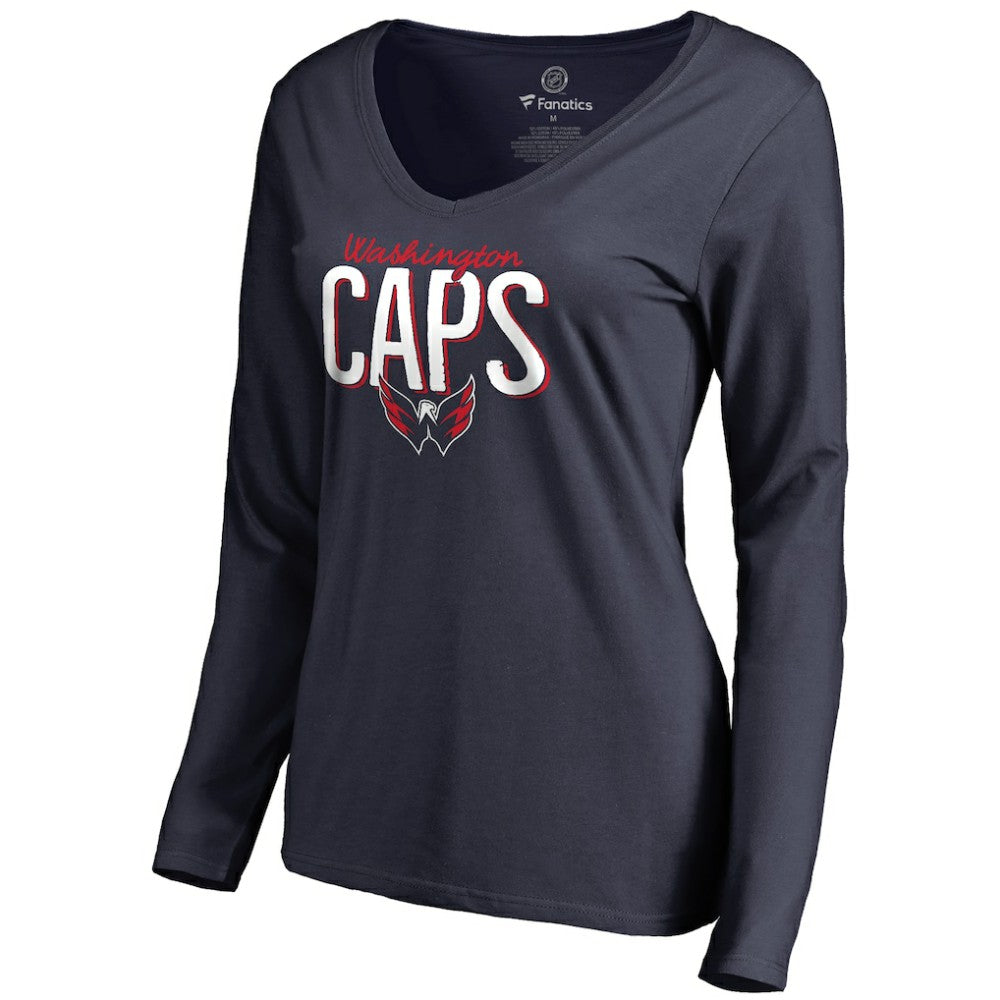 Washington Capitals Women's Nostalgia Long Sleeve T-Shirt Navy