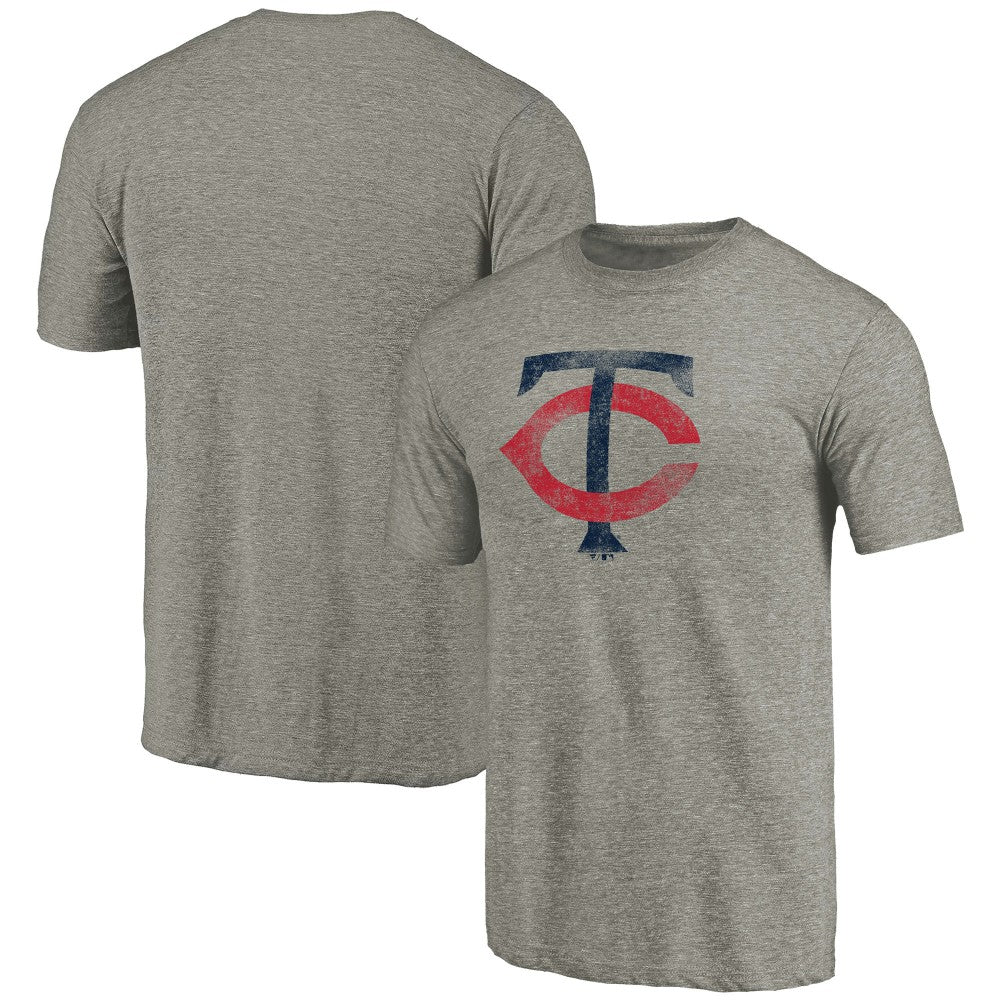 Minnesota Twins Distressed Team Tri-Blend T-Shirt Ash