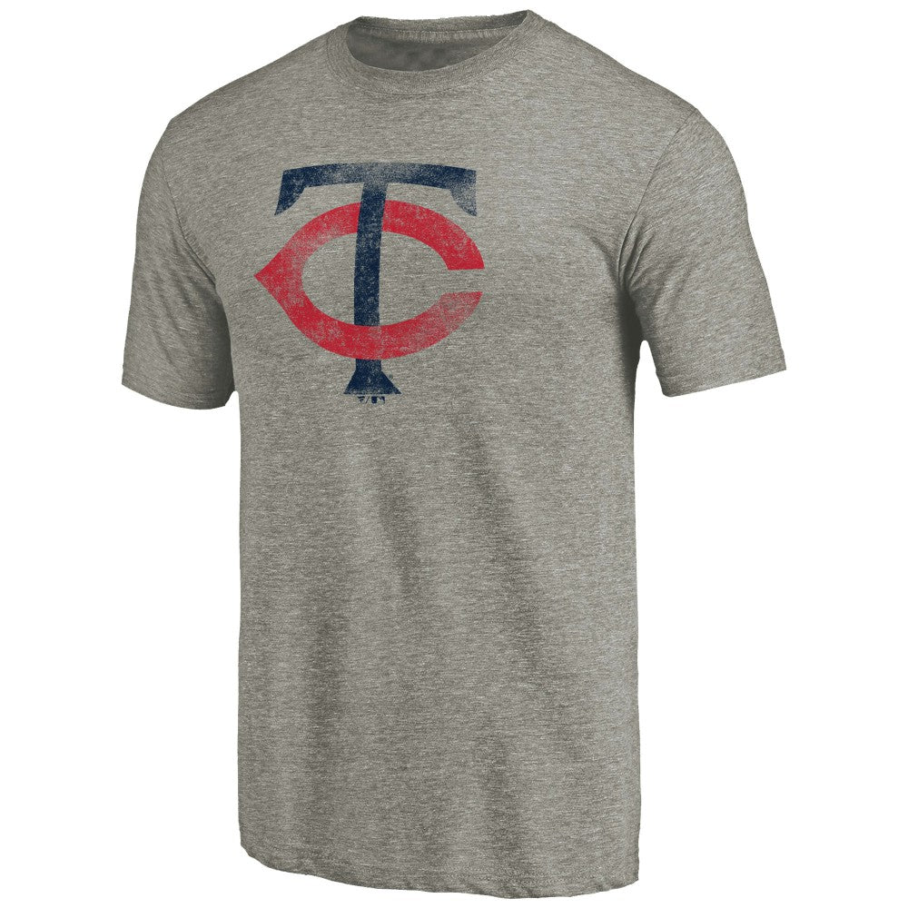 Minnesota Twins Distressed Team Tri-Blend T-Shirt Ash