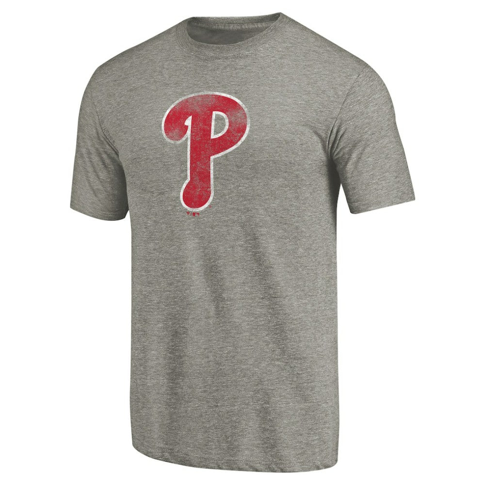Philadelphia Phillies Distressed Team Tri-Blend T-Shirt Ash