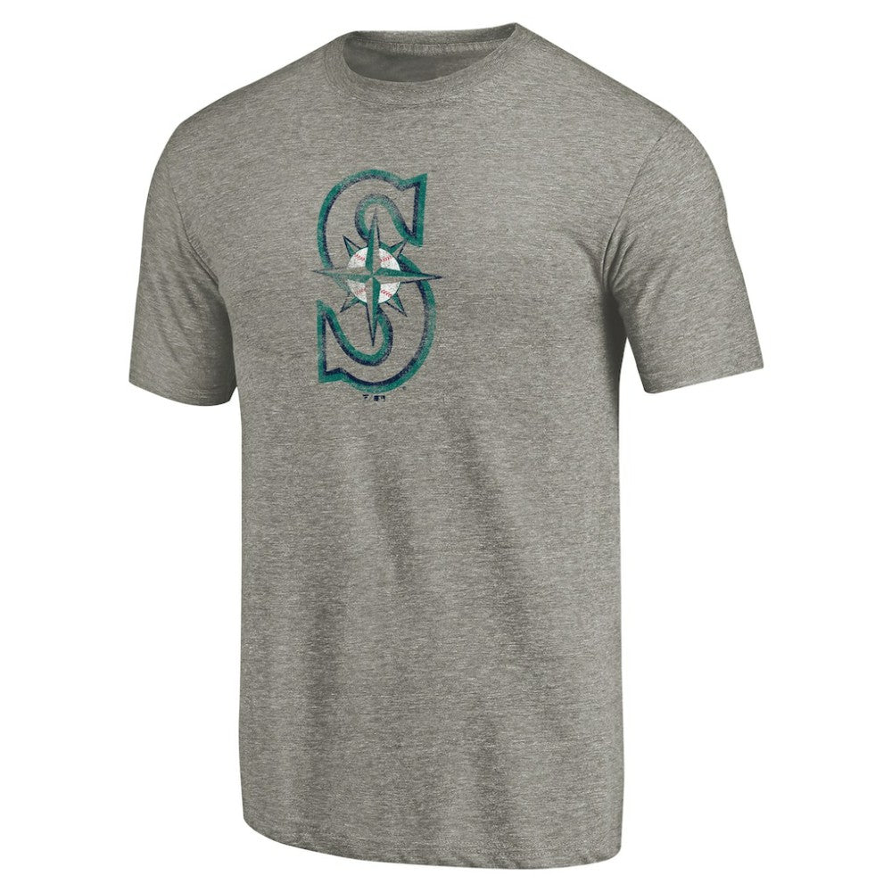 Seattle Mariners Distressed Team Tri-Blend T-Shirt Ash