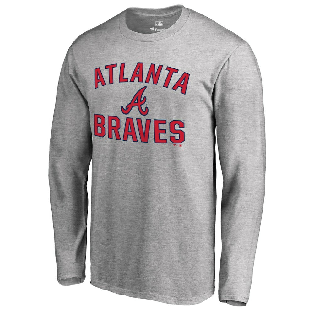 Atlanta Braves Victory Arch Long Sleeve T-Shirt Ash