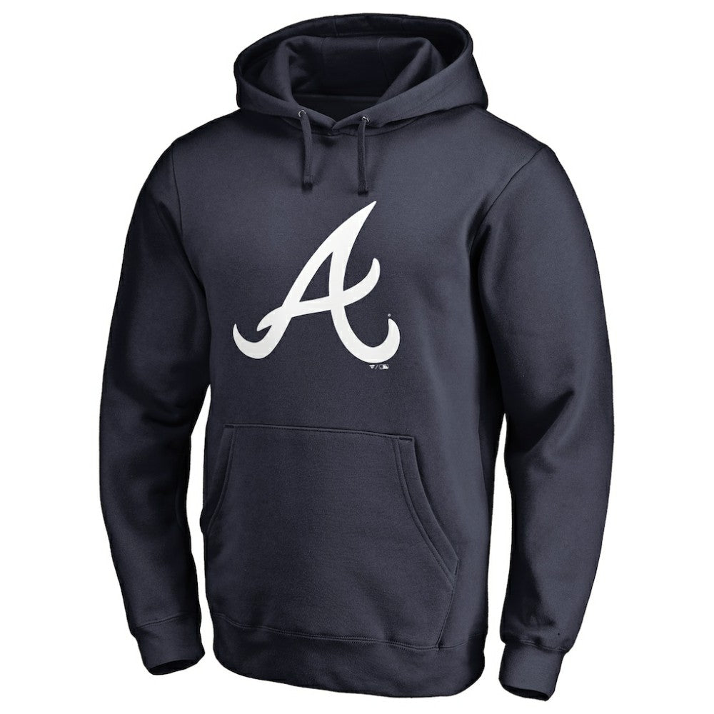 Atlanta Braves Official Logo Fitted Pullover Hoodie Navy