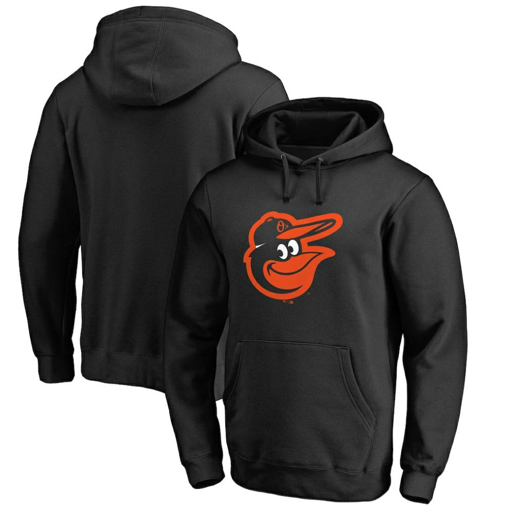 Baltimore Orioles Official Logo Fitted Pullover Hoodie Black