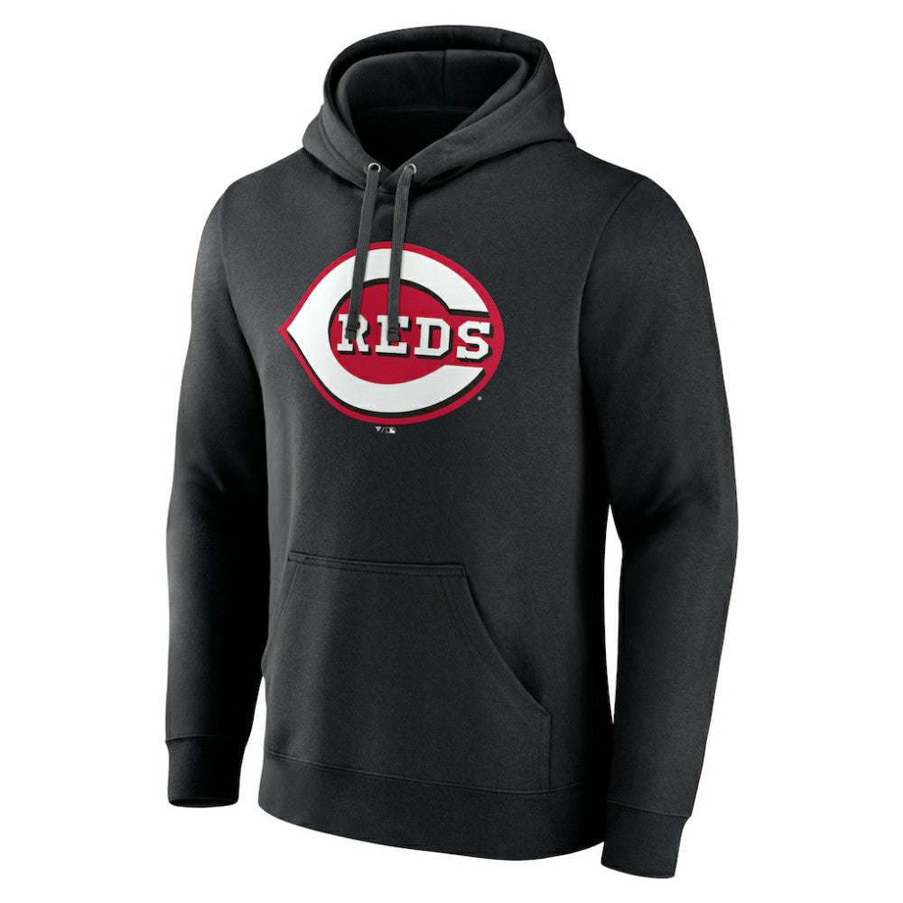 Cincinnati Reds Official Logo Fitted Pullover Hoodie Black