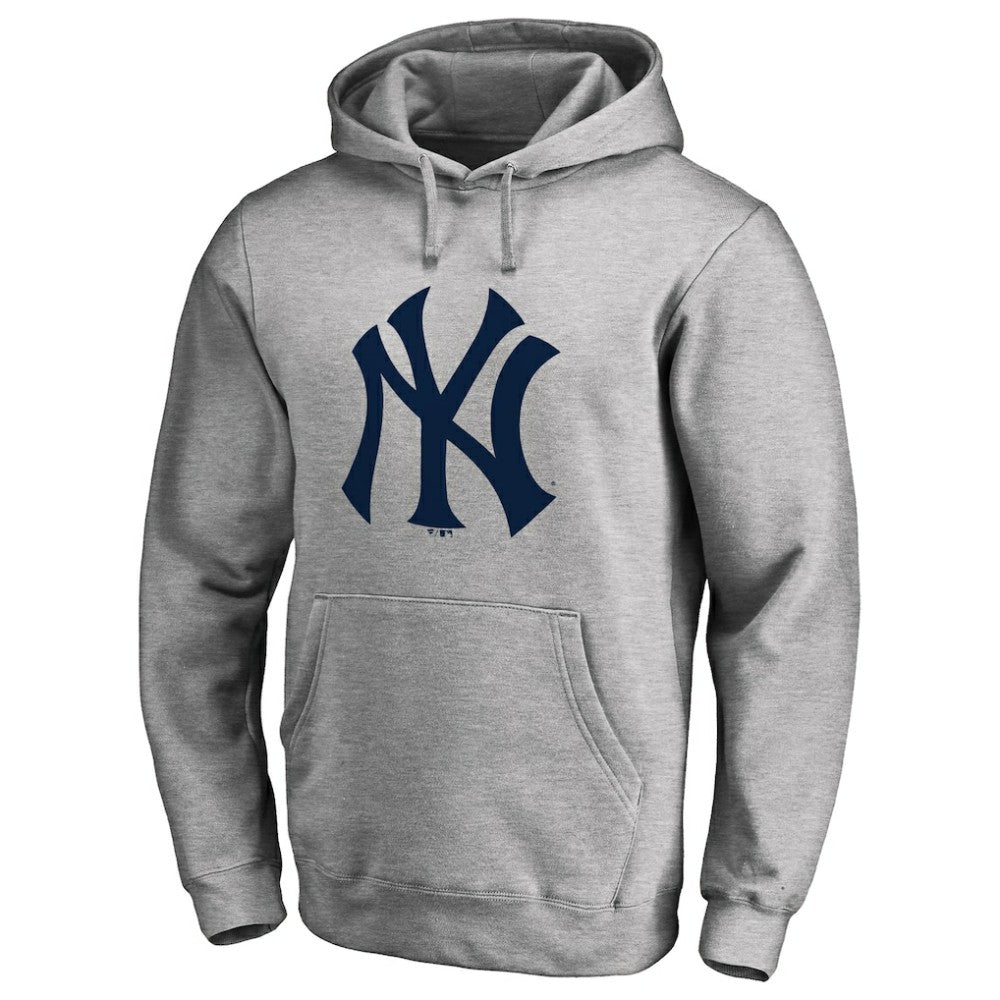 New York Yankees Secondary Color Primary Logo 2 Pullover Hoodie Ash