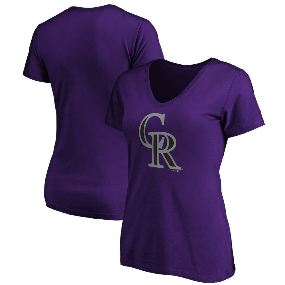 Colorado Rockies Women's Secondary Color Primary Logo T-Shirt Purple