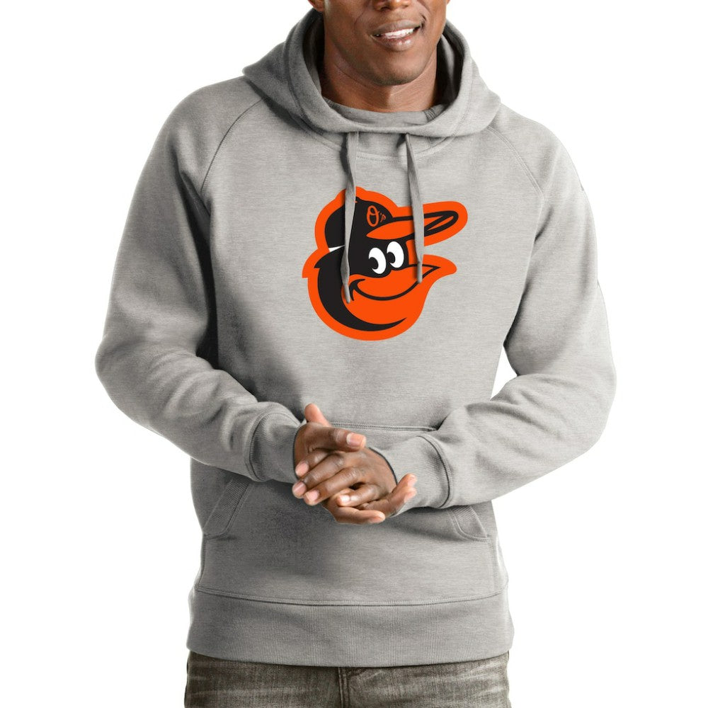 Baltimore Orioles Antigua Victory Pullover Hoodie Heathered Gray