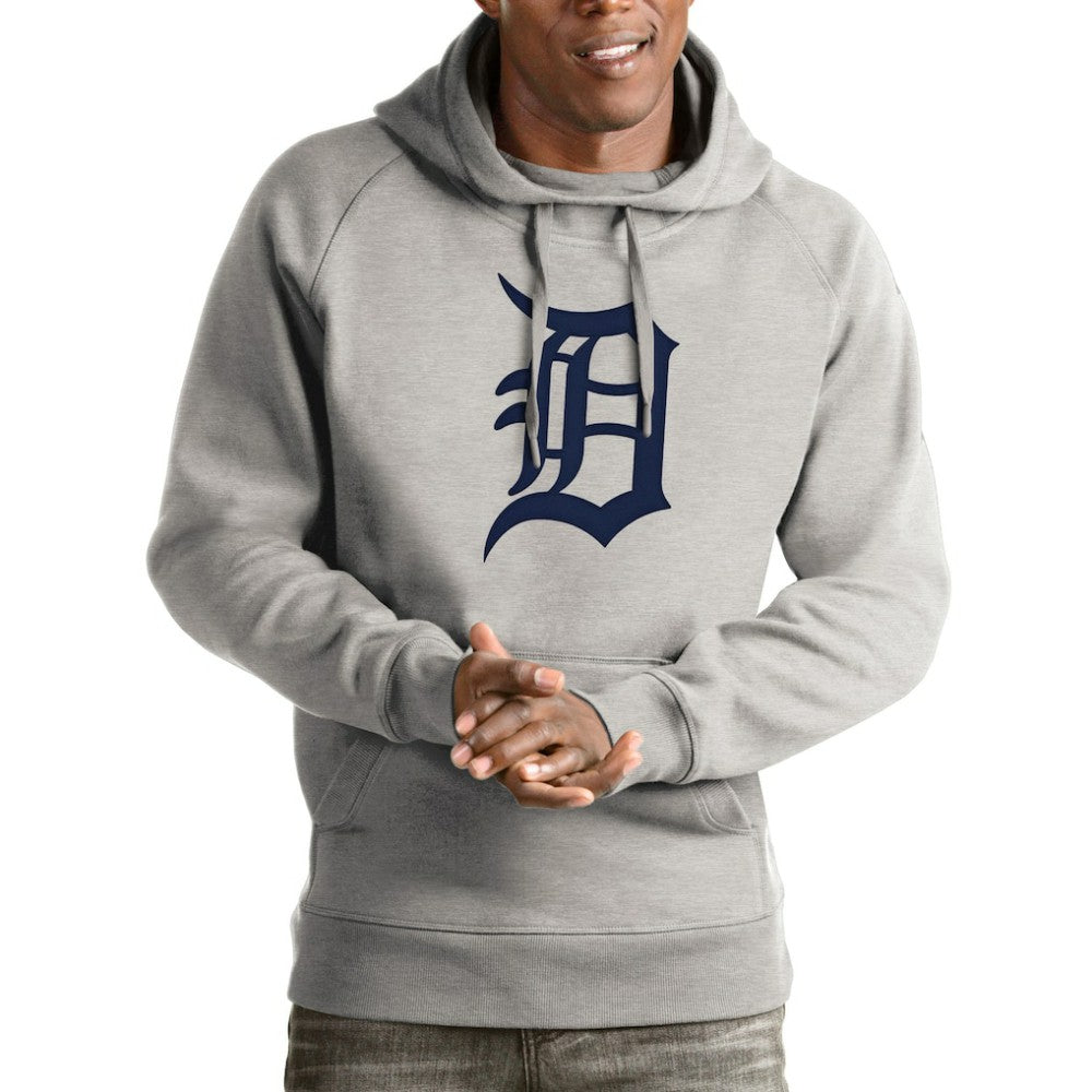Detroit Tigers Antigua Victory Pullover Hoodie Heathered Gray