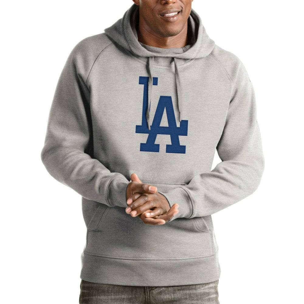 Los Angeles Dodgers Antigua Victory Pullover Hoodie Heathered Gray