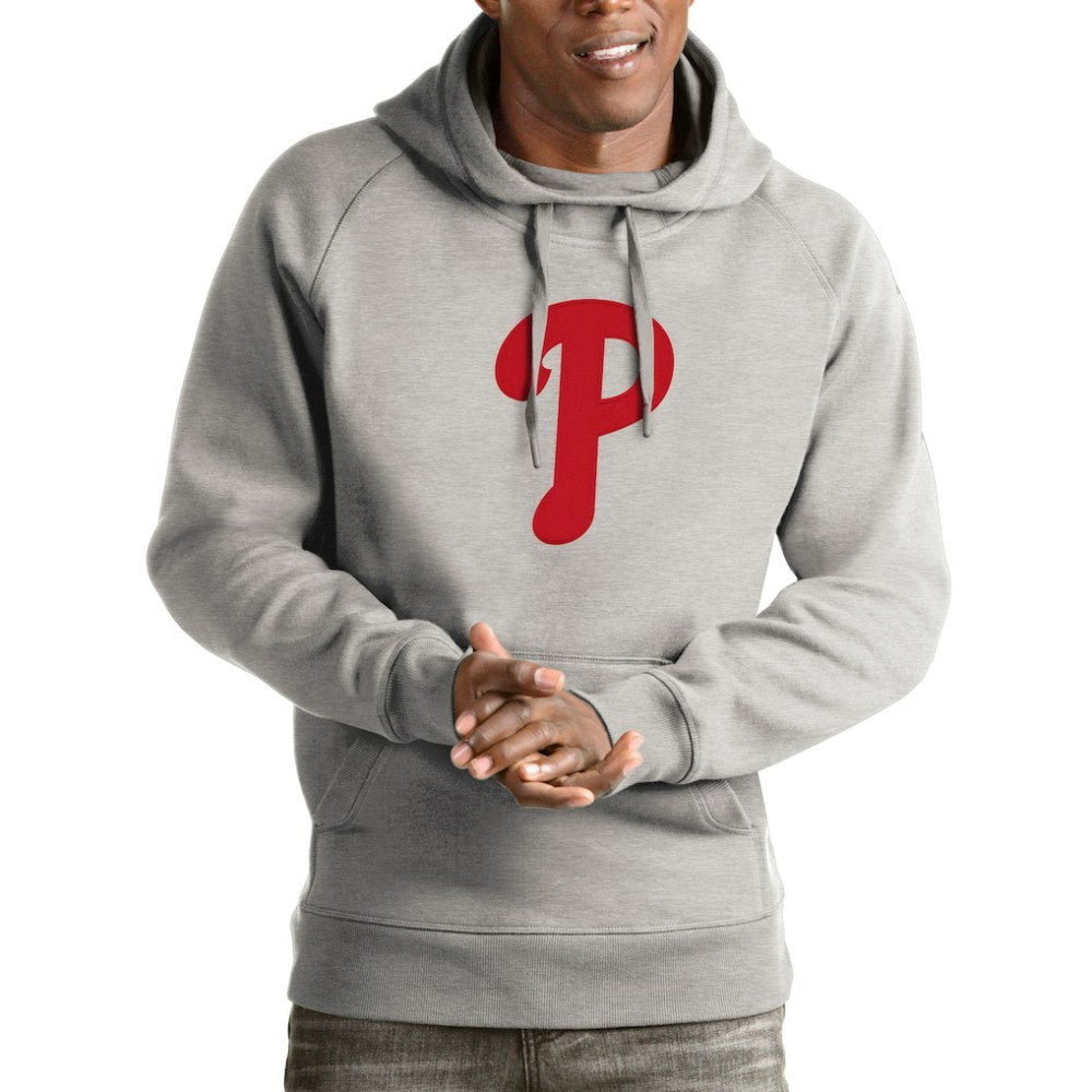 Philadelphia Phillies Antigua Victory Pullover Hoodie Heathered Gray