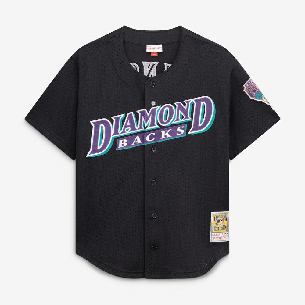 Randy Johnson Arizona Diamondbacks Cooperstown Collection Mesh Batting Practice Button-Up Jersey - Black