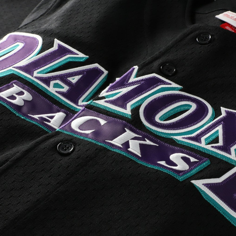 Randy Johnson Arizona Diamondbacks Cooperstown Collection Mesh Batting Practice Button-Up Jersey - Black