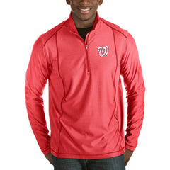 Washington Nationals Antigua Tempo Half-Zip Pullover Jacket Heathered Red