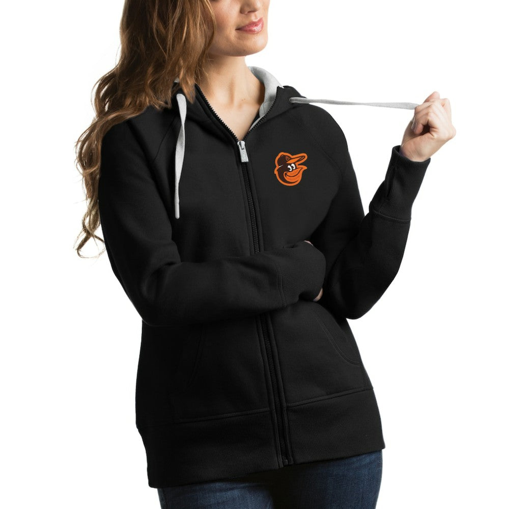 Baltimore Orioles Antigua Women's Victory Full-Zip Hoodie Black