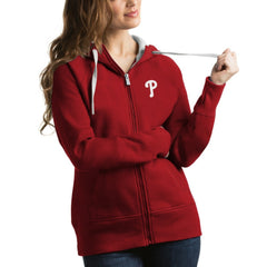 Philadelphia Phillies Antigua Women's Victory Full-Zip Hoodie Red