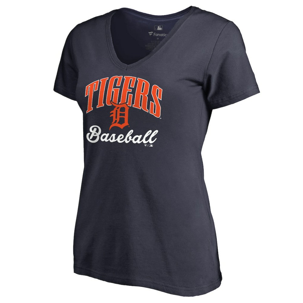 Detroit Tigers Women's Victory Script T-Shirt Navy