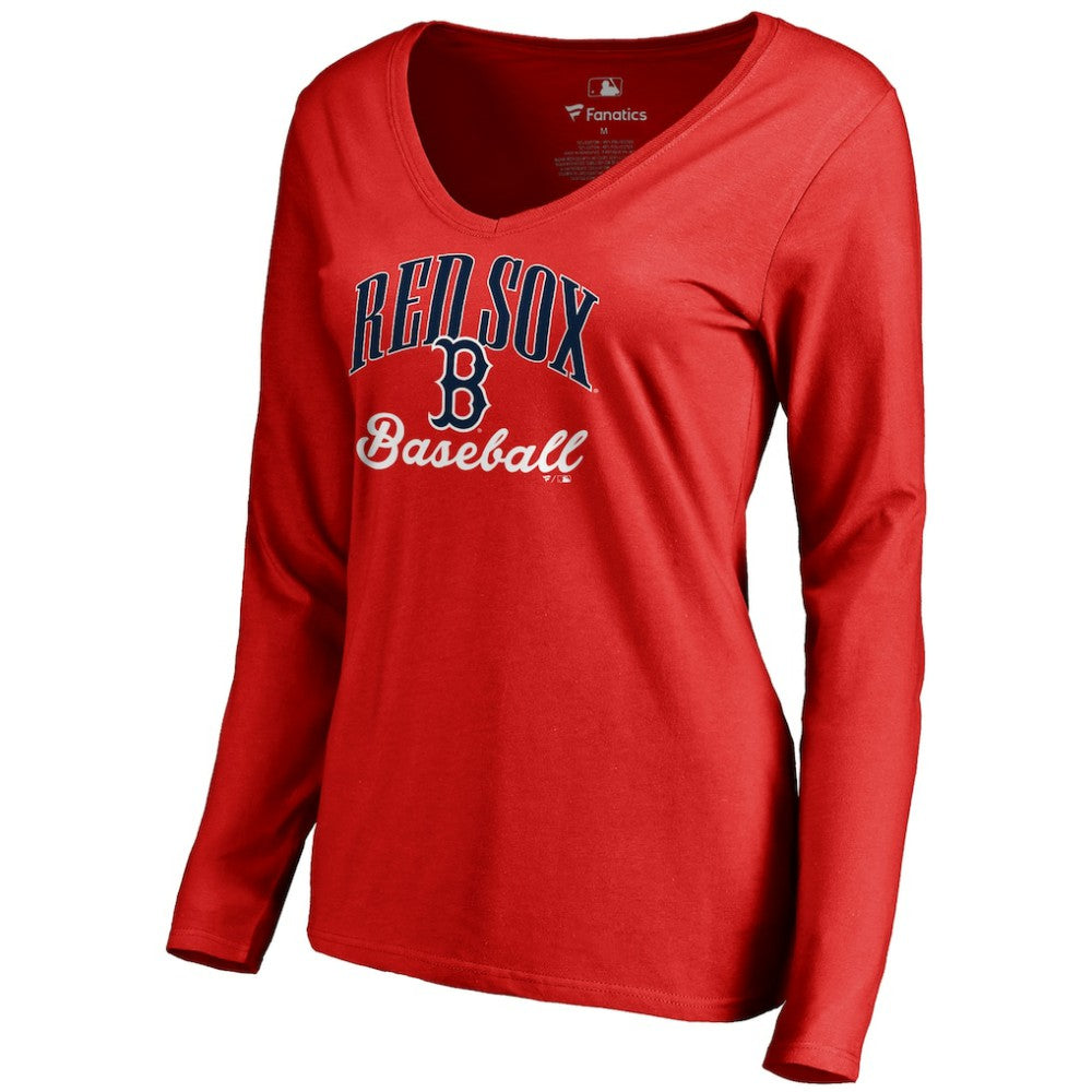 Boston Red Sox Women's Victory Script Long Sleeve T-Shirt Red