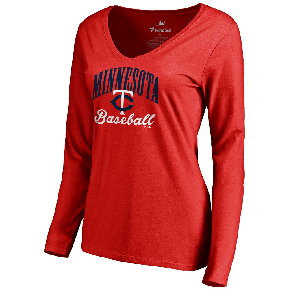 Minnesota Twins Women's Victory Script Long Sleeve T-Shirt Red
