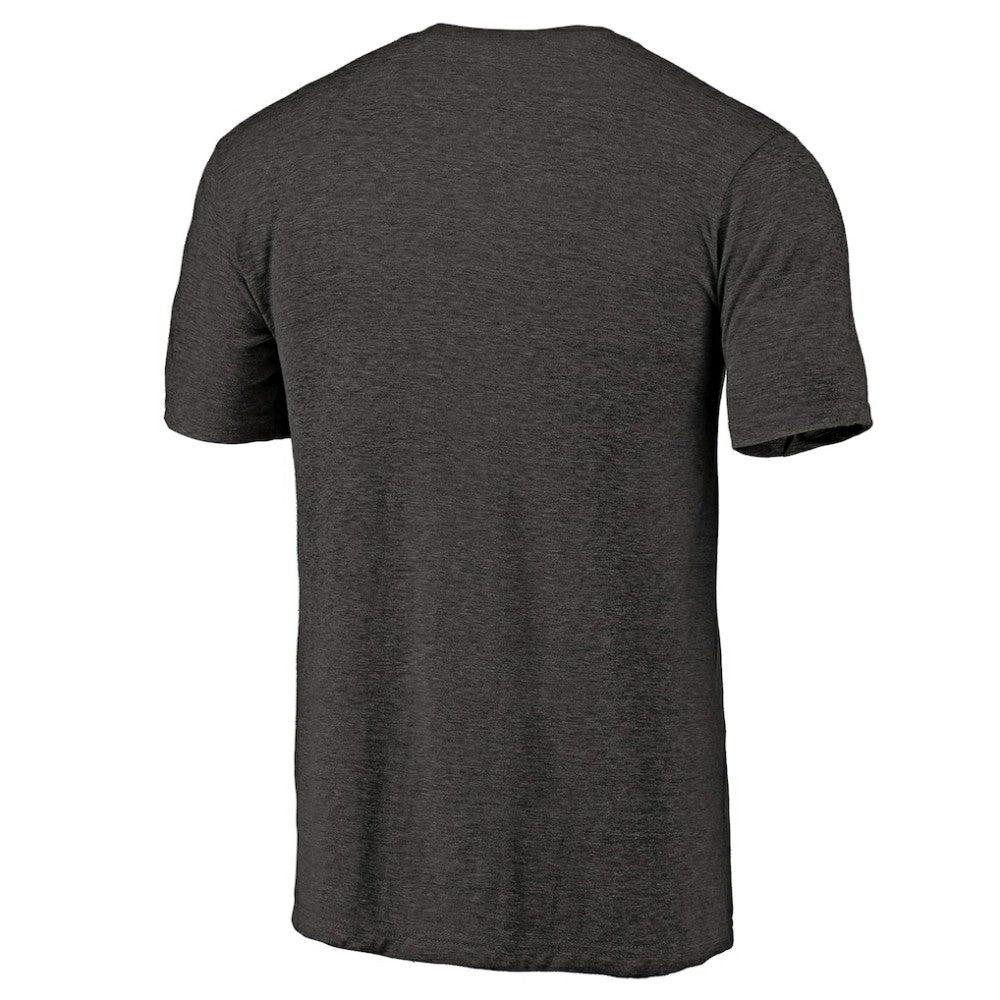 Calgary Flames Distressed Team Primary Logo Tri-Blend T-Shirt Black