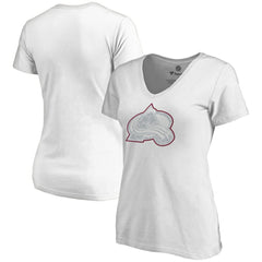 Colorado Avalanche Women's Whiteout V-Neck T-Shirt White